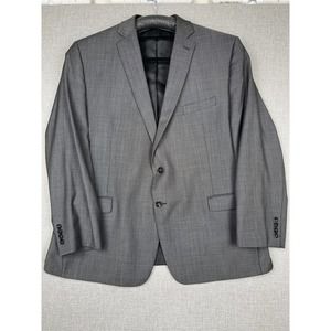 Calvin Klein Mens 100% Wool Slim Fit Two Button Suit Jacket Blazer Gray Size 48R